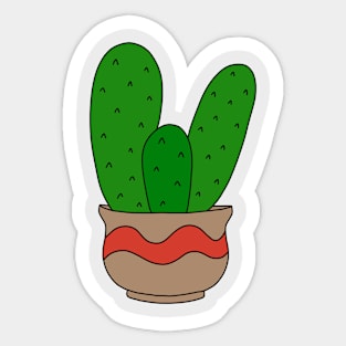 Cute Cactus Design #167: Cacti In Cute Pot Sticker